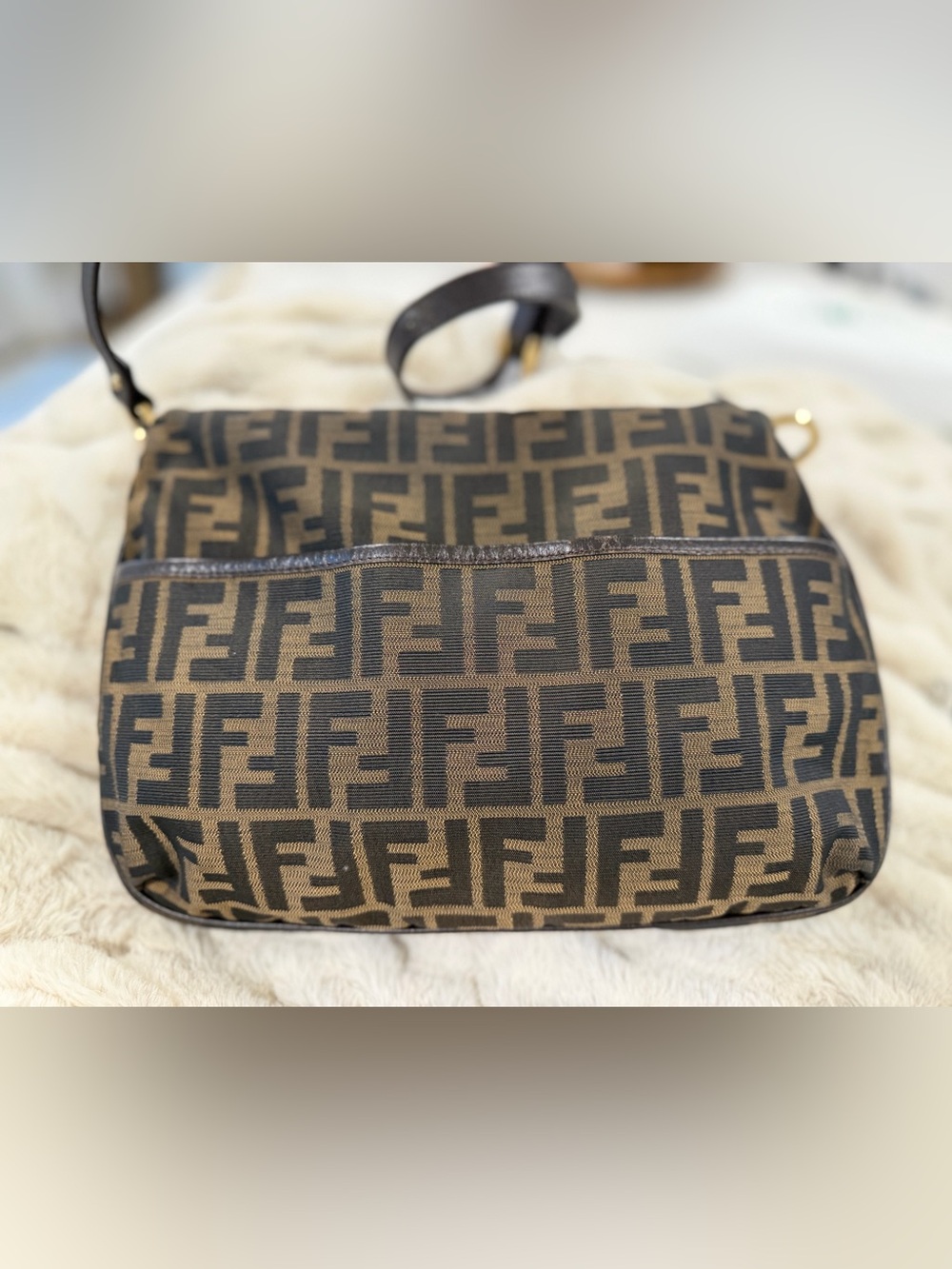 Fendi Brown and Black FF Monogram Shoulder/crossbody